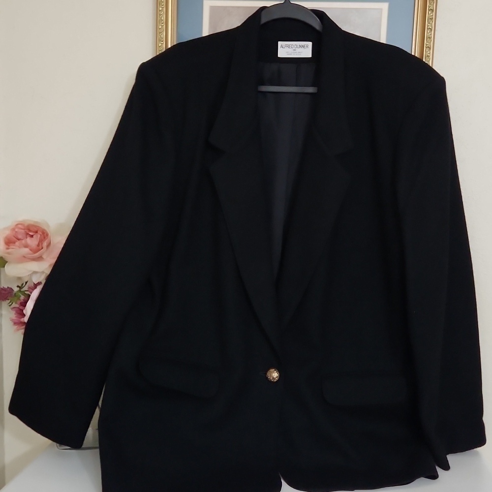 100% Wool Blazer Vintage Royal Button Alfred Dunnner Luxury Office Elegant - Picture 10 of 10